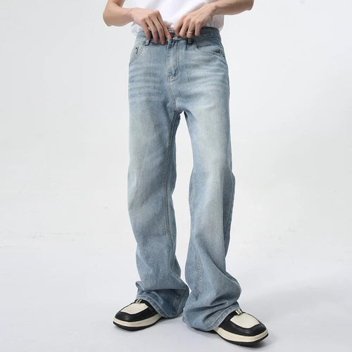 Load image into Gallery viewer, Boot Cut Men&#39;s Jeans New Trendy Wahsed Gradient Color Wide Leg Male Denim Pants Summer Casual Trousers Trend 9C6170
