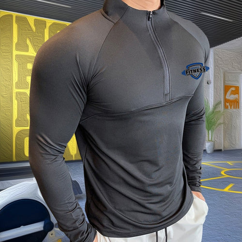 Load image into Gallery viewer, Mens Compression T-shirt Gym Fitness Sweatshirt Running Exercise Sports Tops Turtleneck Knitwear Long Sleeves Clothing Plus Size
