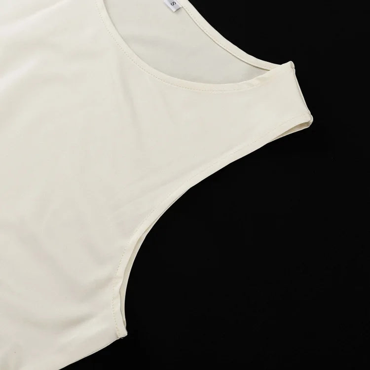 Patchwork Sleeveless Maxi Dress For Women Autumn New Casual Solid O Neck Loose A-line Long Tank Dress Elegant Fashion