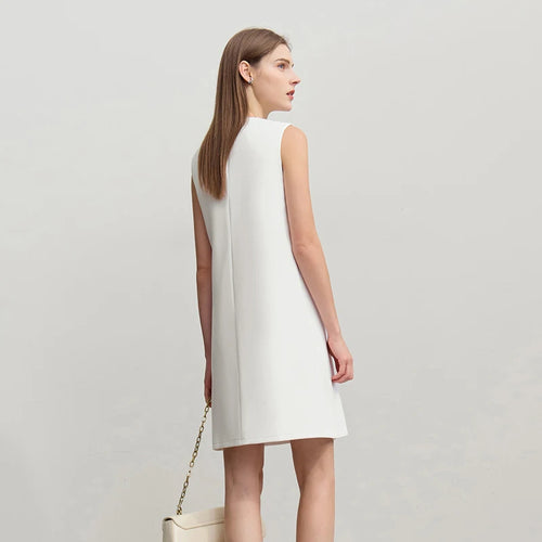 Sleeveless Womens Dresses 2026 Spring New Simple Casual Elegant Crew Neck Cotton Casual Dress Women's Vest Skirt 12641080