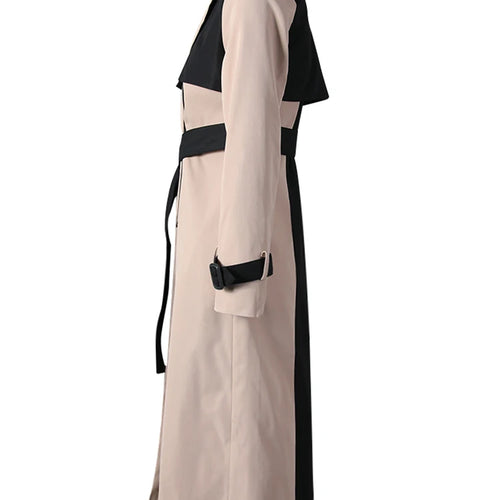 Load image into Gallery viewer, Women Khaki Color-block Elegant Slim Trench New Lapel Long Sleeve Windbreaker Fashion Tide Spring Autumn 2025 2W1922
