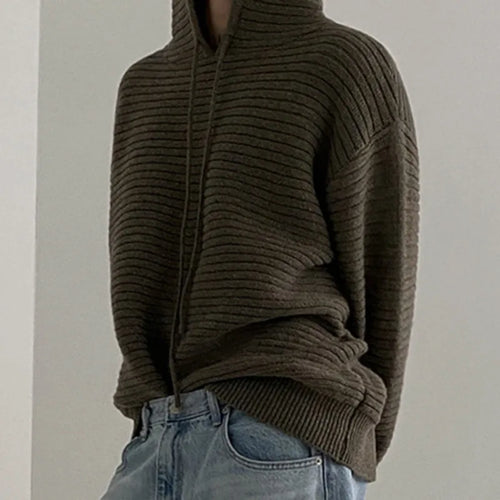 Load image into Gallery viewer, Men&#39;s Hooded Sweater Korean Fashion Thickened Solid Color Baggy Male Knitting Sweatshirt Casual Spring Trendy 9C3186
