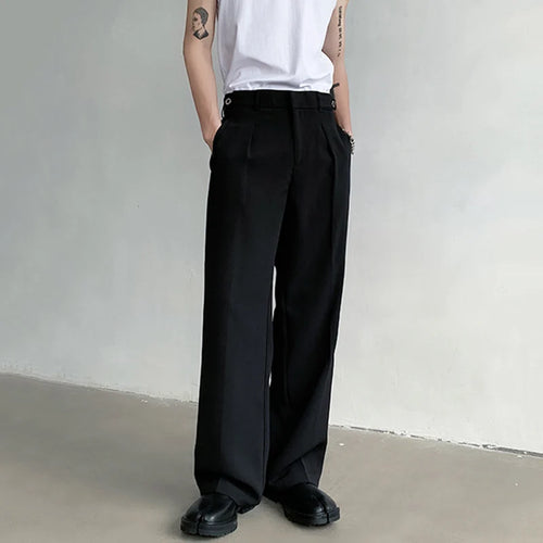 Load image into Gallery viewer, Suit Pants Casual Fashion Summer Loose Zipper Pocket Male Straight Leg Trousers Solid Color Britches 9C5334
