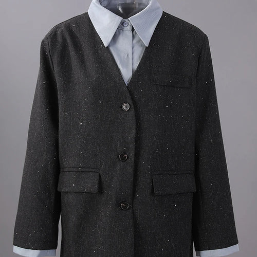 Load image into Gallery viewer, Women Black Color-block Big Size Elegant Blazer New Lapel Long Sleeve Jacket Fashion Tide Spring Autumn 2025 7AB8422
