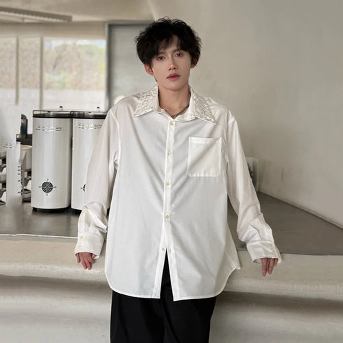 Load image into Gallery viewer, Men&#39;s Shirts Long Sleeve New Summer Embroidered Design Turn-down Collar Personalized Male Korean Style Clothing 9W1755
