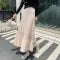Korean Fashion Women Black Print Patchwork Elegant Long Skirt 2024 Autumn Winter Vintage Beige High Waist A-line Pleated Skirts