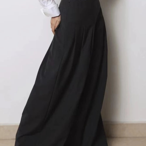Load image into Gallery viewer, Solid Loose Spliced Folds Casual Pants for Women High Wasit Temperament Wide Leg Pant Female Fashion Clothing New
