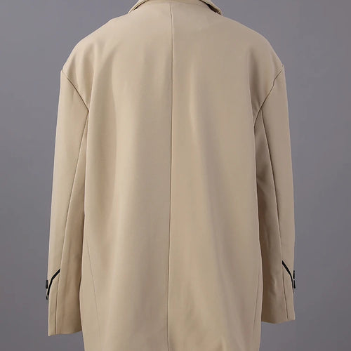 Load image into Gallery viewer, Women Khaki Double Breasted Big Size Elegant Blazer New Lapel Long Sleeve Jacket Fashion Tide Spring Autumn 2025 1DH6252
