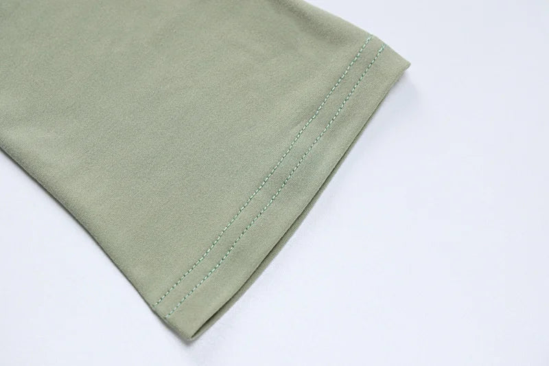 Sexy Two Piece Set Women Outfit Green Strapless Full Sleeve Crop Top And Mini Skirt Matching Sets Female Dress Set