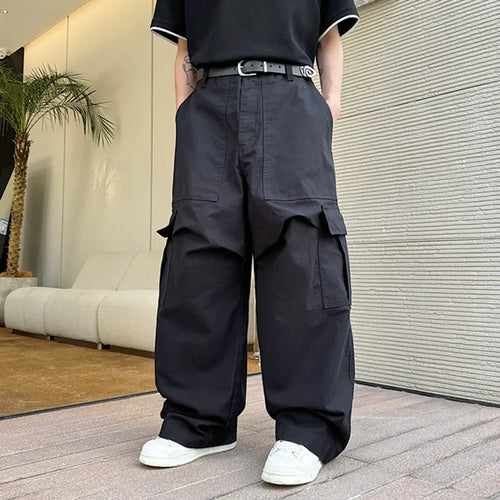 Load image into Gallery viewer, Stereoscopic Wide-leg Overalls Cargo Pants Men&#39;s Summer High Street Big Pocket Fashion Trend Trousers Male 9C5848
