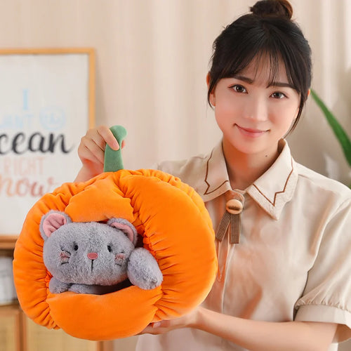 Load image into Gallery viewer, 1Pc 23/30cm Creative Pumpkin Nest Plush Toy Kawaii Cat Dog&#39;s Nests Stuffed Soft Funny Toy for Children Girls Accompany Gift
