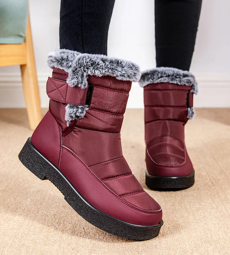 Women's Boots 2025 New Winter Boots With Fur Keep Warm Botas Mujer Rubber Snow Boots Black Footwear For Winter Shoes Woman Boot