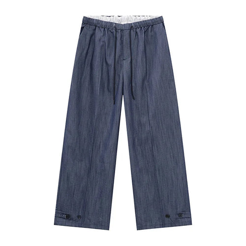 Load image into Gallery viewer, Men's Casual Clothing Korean Fashionable Elastic Waist Straight Leg Design Solid Color Male Trousers Simple Bottoms 9W1596
