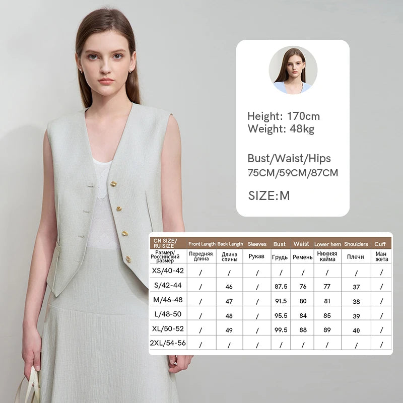 Minimalist Top Female Summer Office Lady Combination V-Neck Vest Solid Jacket Separately Long Skirt Women Clothing 12542277