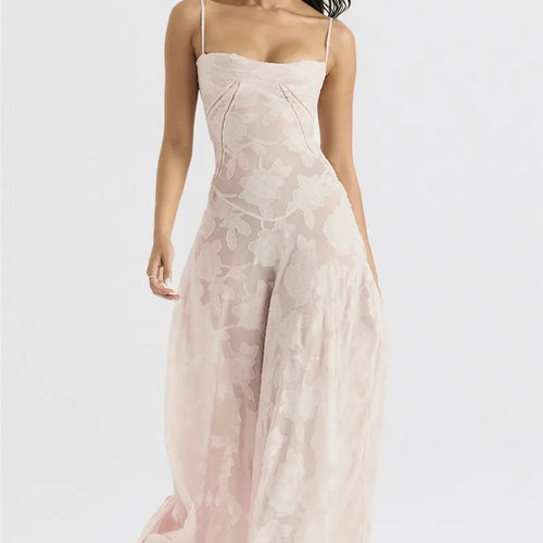 Load image into Gallery viewer, Elegant Print Backless Maxi Dress For Women Fashion New Spaghetti Strap Sleeveless Loose A-line Club Party Long Dress
