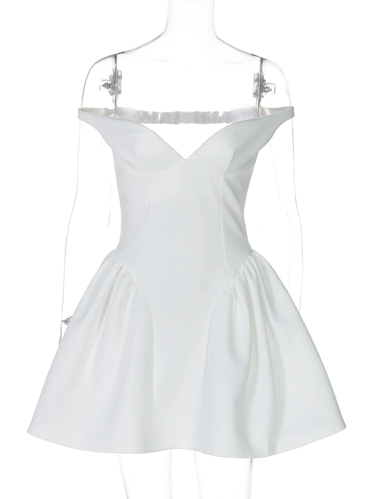 Solid V Neck Backless Slip Zip Up Pleated Elegant Sexy Slim Mini Prom Dress Summer Women Outfits Evening Party Birthday