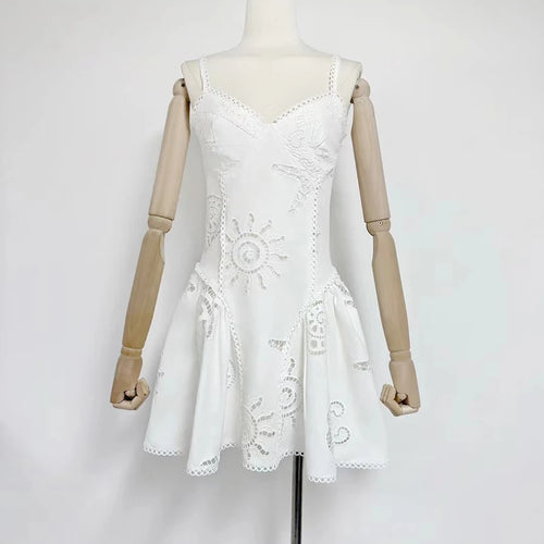 Load image into Gallery viewer, Hit Color Slimming Dresses For Women Square Neck Sleeveless High Waist Temperament Mini Dress Female Fashion Style
