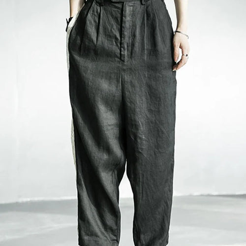 Load image into Gallery viewer, High Waist Black Topstitched Pockets Wide Leg Pants New Loose Fit Trousers Women Fashion Tide Spring Autumn 2025 1DF5357
