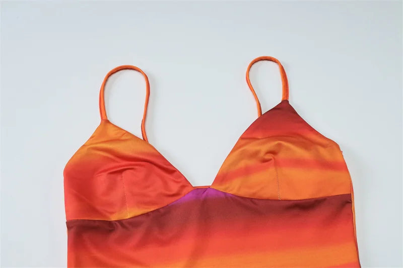 Print Sexy 2 Piece Sets Women Summer New V Neck Crop Tops And Maxi Skirt Female Elegant Club Party Slim Skirt Set