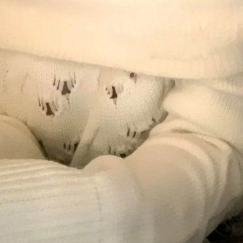 Load image into Gallery viewer, Y2k Aesthetic Solid Sexy Off Shoulder Pullover Women Vintage Harajuku Hole Knitted Jumper Fairy Grunge Slim Fit Crop Sweater
