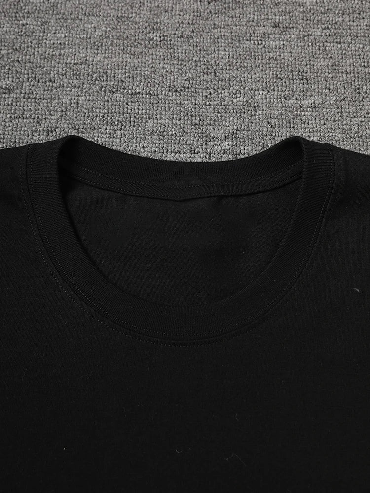 Women Black Mesh Color-block Big Size Knee-Length Dress New Round Neck Short Sleeve Fashion Spring Summer 2025 CPG3040