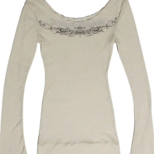 Load image into Gallery viewer, 2025 Y2k Aesthetic Creamy-white Women Sexy T-shirt Vintage Printing Streetwear Grunge Tshirts Harajuku Bodycon Gothic Tees Femme
