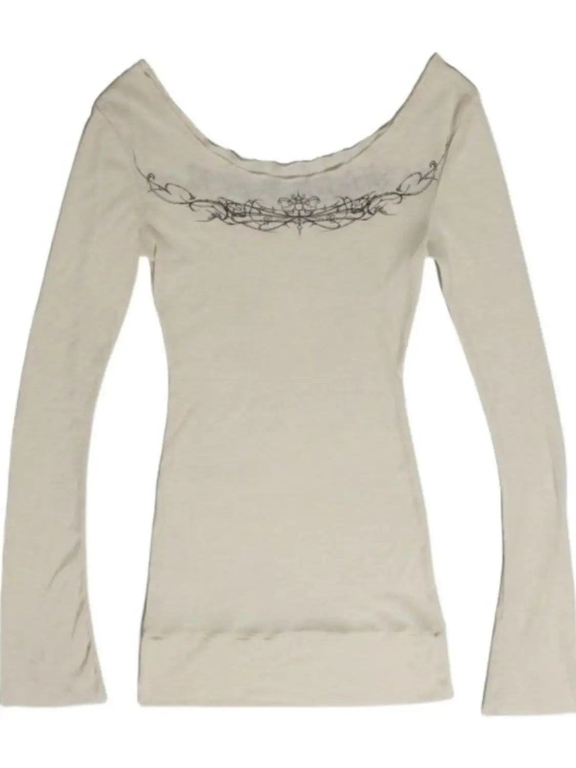 2025 Y2k Aesthetic Creamy-white Women Sexy T-shirt Vintage Printing Streetwear Grunge Tshirts Harajuku Bodycon Gothic Tees Femme