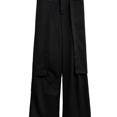 Load image into Gallery viewer, High Elastic Waist Black Button Pocket Long Wide Leg Pants New Trousers Women Fashion Tide Spring Autumn 2025 1DH4927
