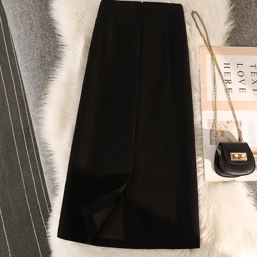 Load image into Gallery viewer, High Waist Zipper Back Split Suit Skirt For Women Spring Autumn 2023 New Solid Pencil Skirts Office Ladies Casual Straight Skirt
