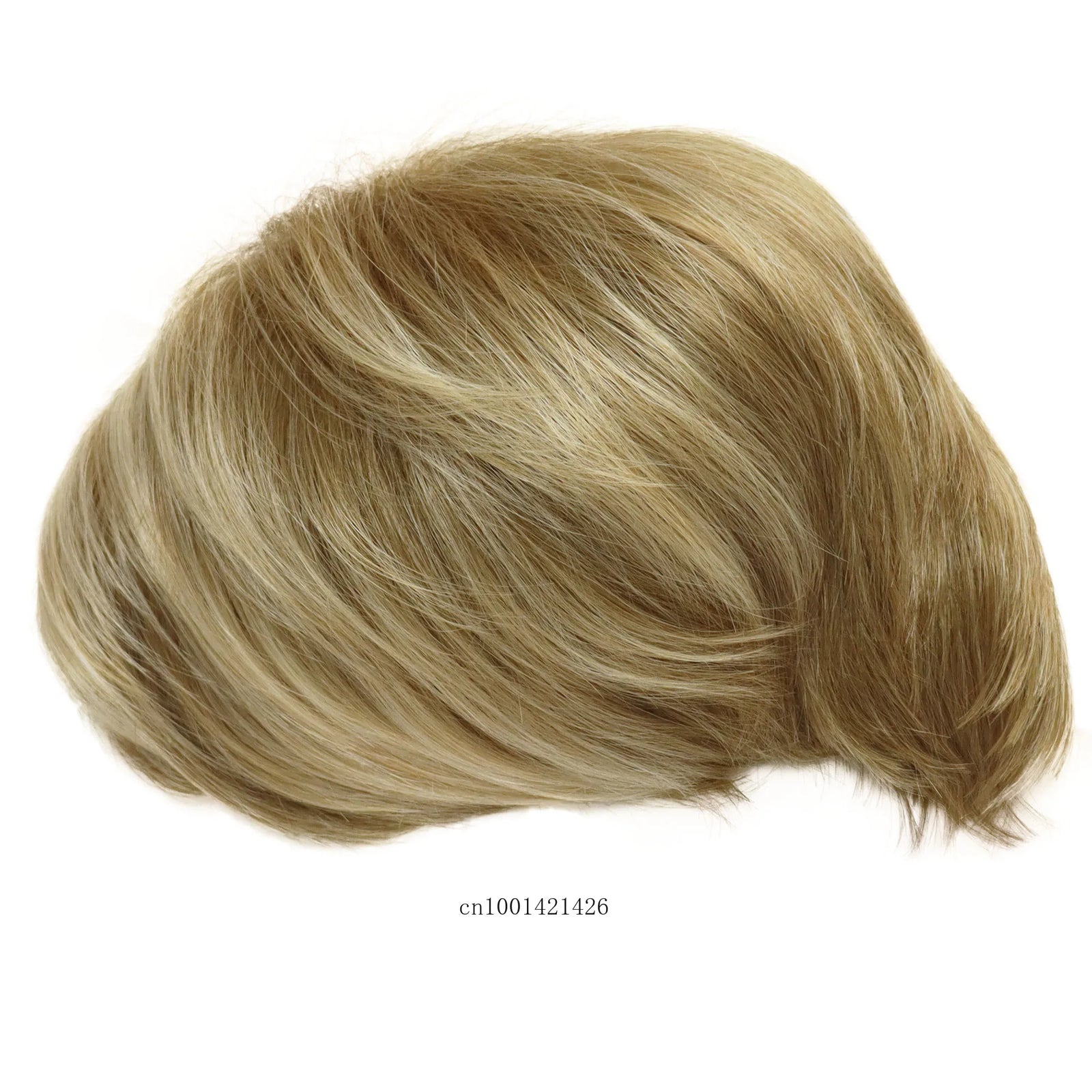 Mix Blonde Wig with Bangs Synthetic Fiber Short Straight Mommy Wigs Natural Daily Wear Casual Blond Women's Wigs Pixie Cut Short