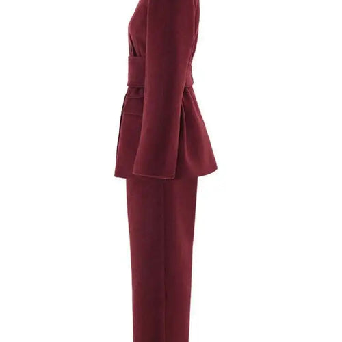 Load image into Gallery viewer, Big Size Red Blazer Wide Leg Pants Two Piece Suit New V-Neck Long Sleeve Women Fashion Tide Spring Autumn 2025 LM0110803
