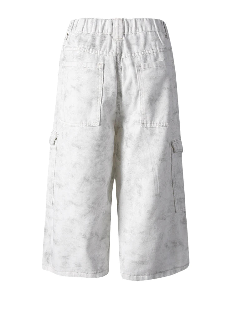 High Waist White Printed Pockets Pleated Calf-Length Pants New Trousers Women Fashion Tide Spring Autumn 2025 CPG3276