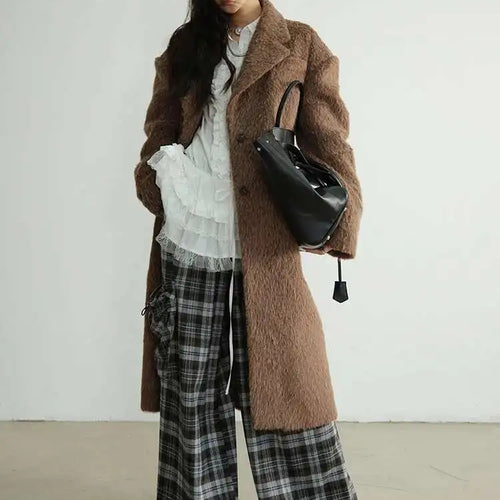 Load image into Gallery viewer, High Elastic Waist Gray Plaid Big Pocket Long Casual Pants New Trousers Women Fashion Tide Spring Autumn 2025 1DH8256
