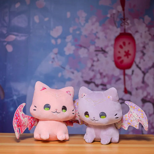 Load image into Gallery viewer, 1pc 30/40cm Cute Cat With Cherry Blossoms Bat Wings Plush Toy Creative Stuffed Animal Doll Kids Girls Best Gifts Home Decor
