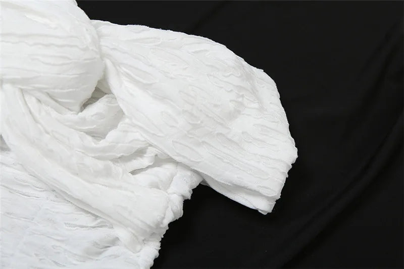 Sexy Off-shoulder Sleeveless Pleated A-line Mini Dress For Women Patchwork Slim Fit Summer Robe High Waist Party Dress