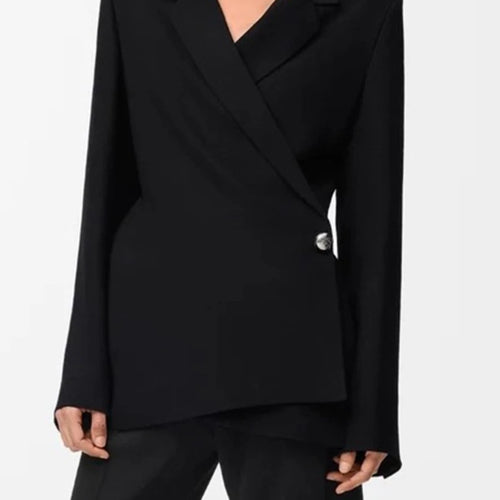 Load image into Gallery viewer, Solid Slimming Minimalist Jackets for Women Lapel Long Sleeves Tunic Temperament Jacket Female Fashion Clothing New
