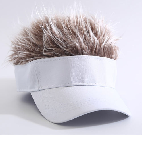 Load image into Gallery viewer, Men Women Casual Concise Sun Shade Adjustable Sun Visor Baseball Cap With Spiky Hairs Wig Baseball Hat With Spiked Wigs
