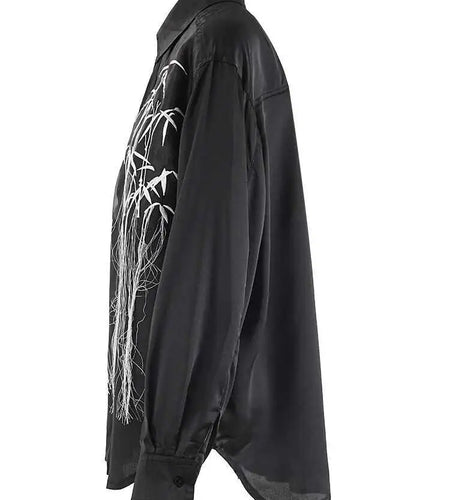 Women Black Embroidery Tassels Big Size Elegant Blouse New Lapel Long Sleeve Shirt Fashion Tide Spring Autumn 2025 CPG2149