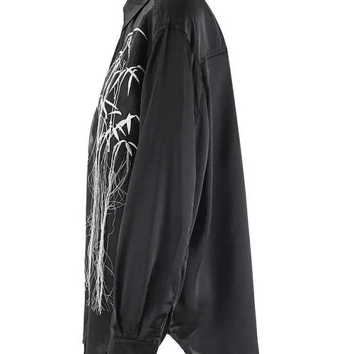 Load image into Gallery viewer, Women Black Embroidery Tassels Big Size Elegant Blouse New Lapel Long Sleeve Shirt Fashion Tide Spring Autumn 2025 CPG2149
