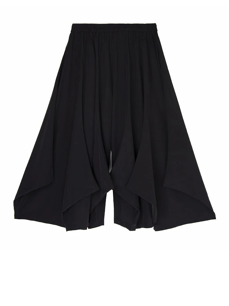 High Elastic Waist Black Brief Shaped Long Wide Leg Pants New Trousers Women Fashion Tide Spring Autumn 2025 1DJ0797