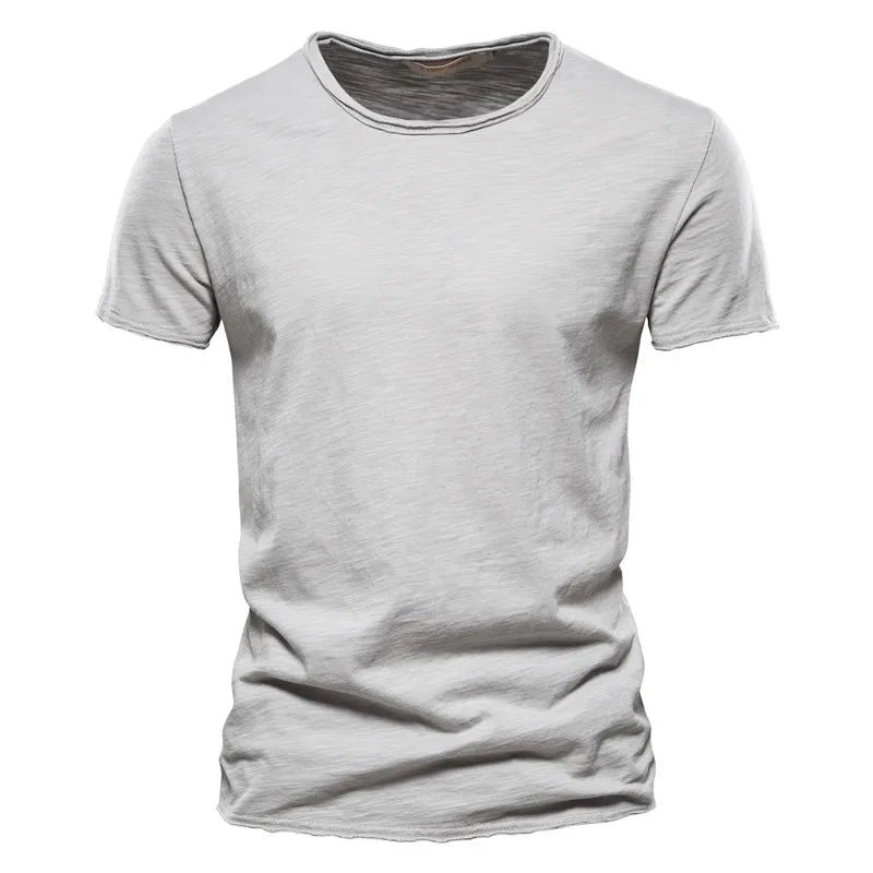 Brand Quality 100% Cotton Men T-shirt V-neck Fashion Design Slim Fit Soild T-shirts Male Tops Tees Short Sleeve T Shirt For Men v2