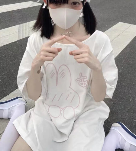 Japanese Women Tshirts Short Sleeve White Summer Tees Anime Print Oversized Tops Casual Fashion Sweet T Shirt 2023 Ropa Mujer