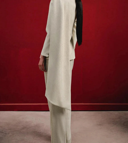 Minimalist Spliced Button Temperament Jackets for Women Round Neck Long Sleeves Patchwork Ribbon Jacket Female New