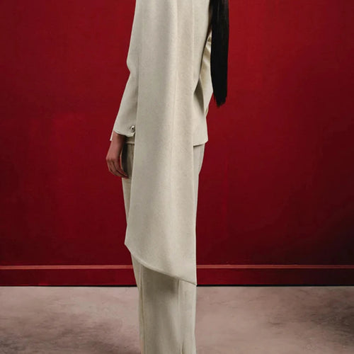 Load image into Gallery viewer, Minimalist Spliced Button Temperament Jackets for Women Round Neck Long Sleeves Patchwork Ribbon Jacket Female New
