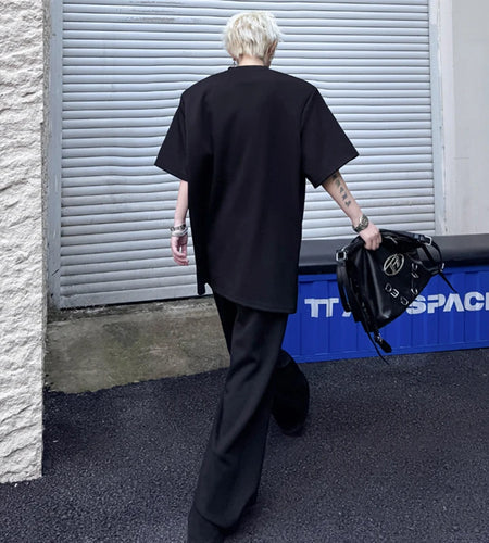 Men's Pants Set New Summer Constrast Color Short Sleeved Patchwork Trendy Sweatshirt Casual Pants Male Clothing 9W1802