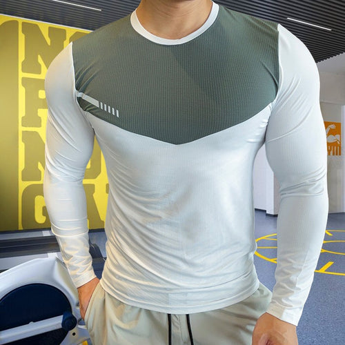 Load image into Gallery viewer, Mens Fitness Running T-shirt Gym Compression Sweatshirt Dry Fit Exercise Sports Tops Breathable Elasticity Rash Guard Clothing
