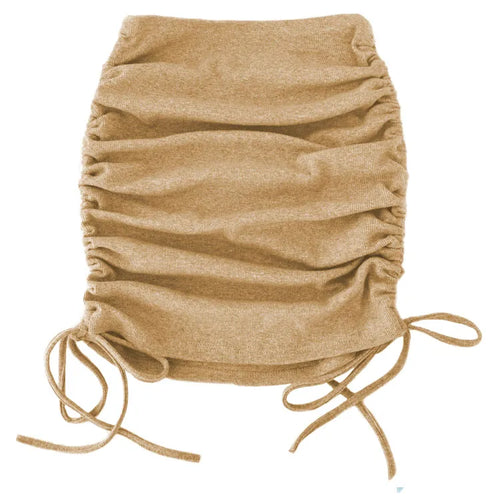 Load image into Gallery viewer, women&#39;s skirts harajuku 2024 spring autumn period ladies knitting thread side draw string elastic sexy skirts womens
