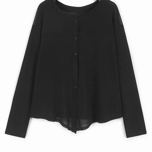 Load image into Gallery viewer, Gray Thin Irregular Big Size Knitting Cardigan Sweater O-Neck Long Sleeve Women New Fashion Spring Autumn 2025 1DH9315
