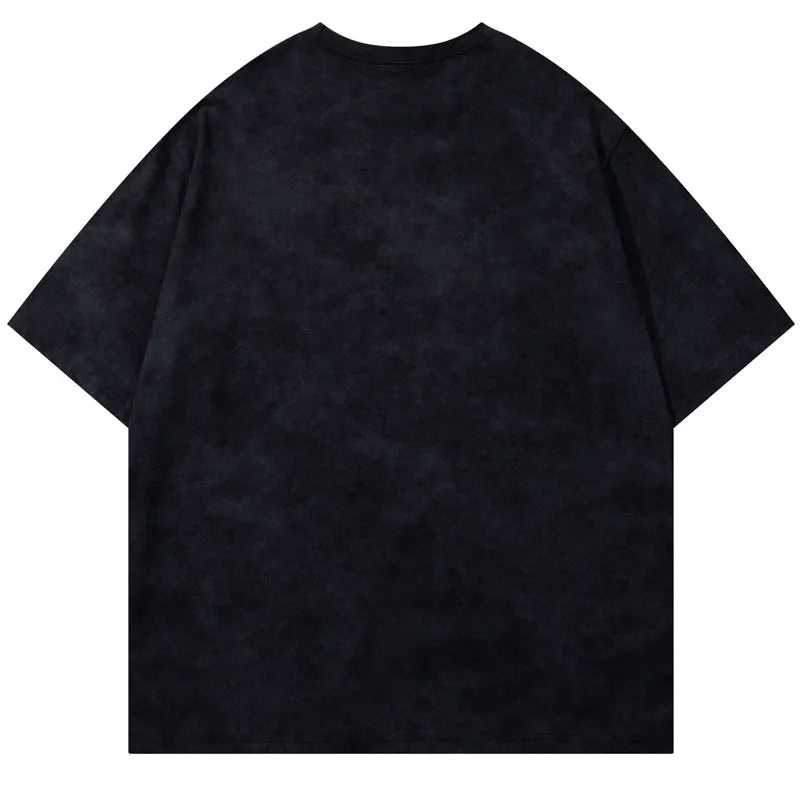 Vintage T-Shirt Y2K Grunge Shadow Graphic Printed Tshirt Streetwear Men Hip Hop Harajuku Punk Gothic Baggy Summer Casual Top Tee