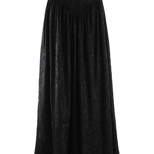 Load image into Gallery viewer, Women Dark Gold Color Pleated Elegant Long A-line Half-body Skirt High Wais Fashion Tide New Spring Autumn 2025 1DF9488
